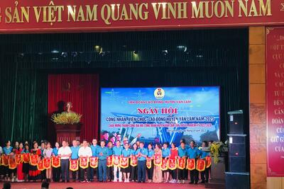 CBGVNV trường Mầm non Chỉ Đạo tham gia hưởng ứng ngày hội CNVCLĐ Huyện Văn Lâm năm 2023